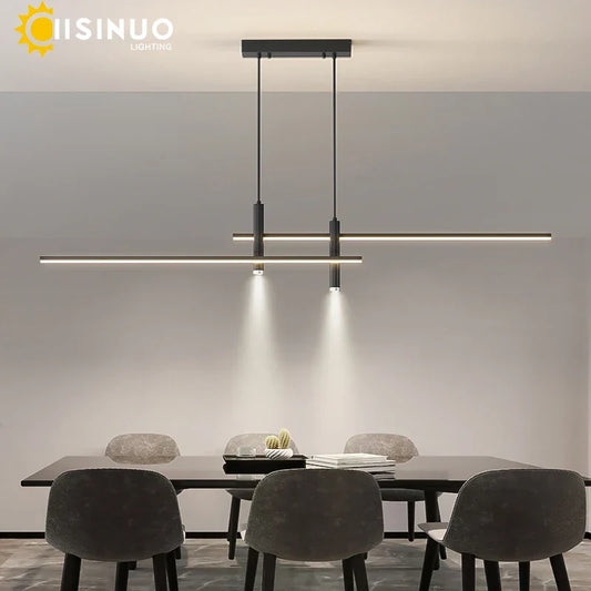 Decorbites™ verstellbare LED-Hängeleuchte in Schwarz/Gold für Büro, Esszimmer, Wohnzimmer