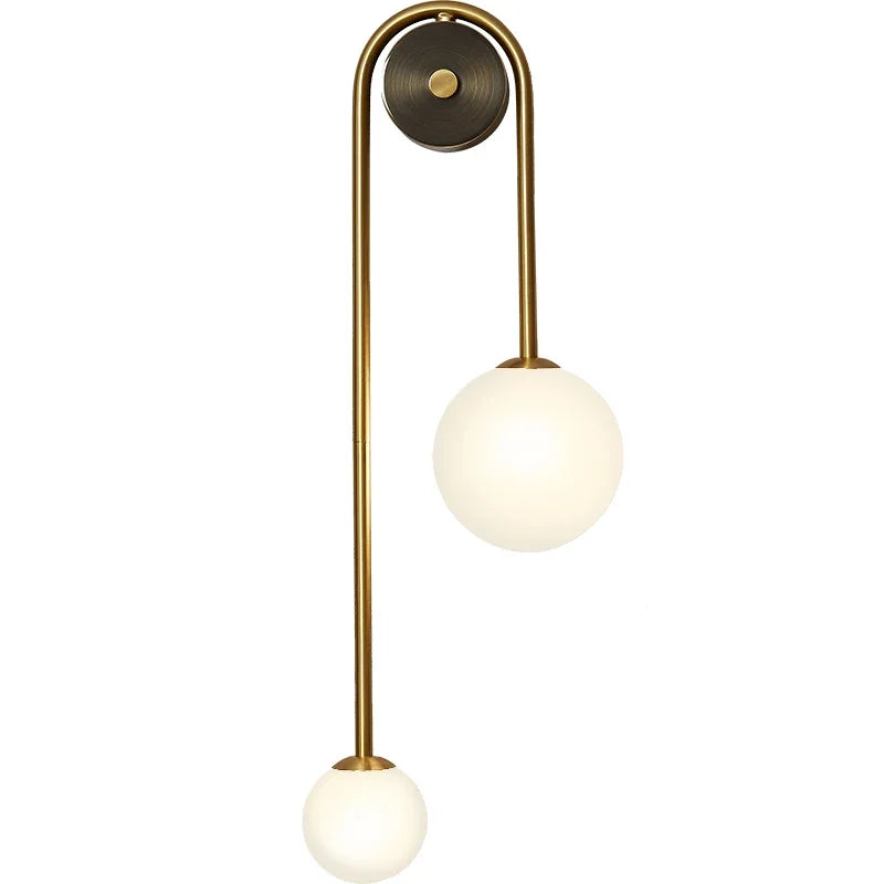 Decorbites™ Glas-Kugelleuchte LED-Wandlampe: Moderne runde goldene Eisenleuchte für Schlafzimmer, Wohnzimmer