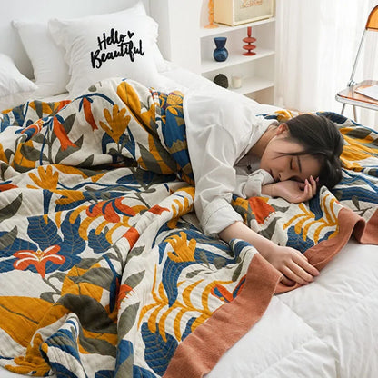 DecorBites™ Cotton Throw Blanket - King Size, Soft & Breathable
