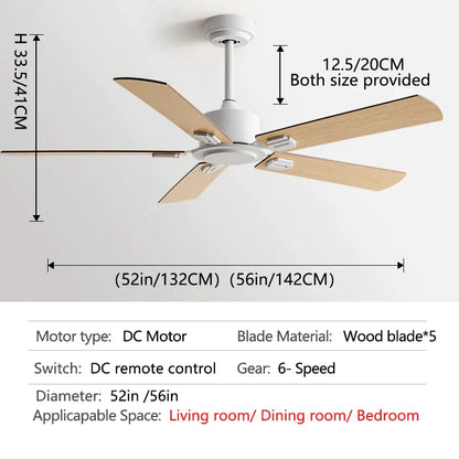 DecorBites™ 56-Inch Black Industrial Style Ceiling Fan with Remote Control for Indoor Use