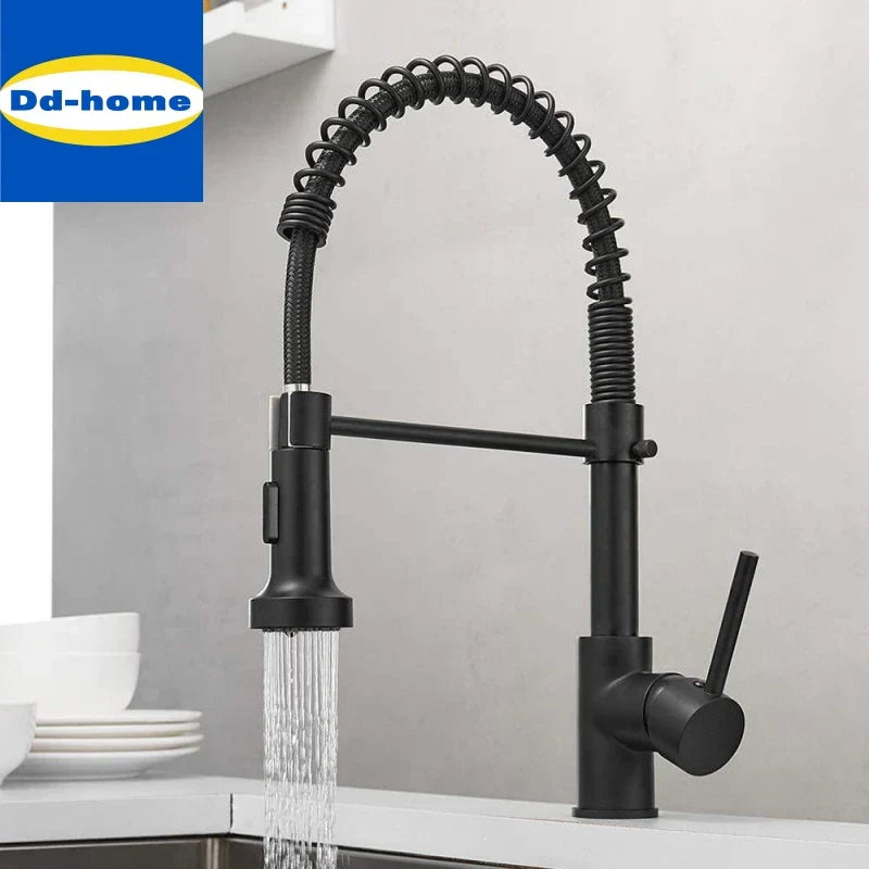 Brushed Nickel Kitchen Faucet Flexible Spout