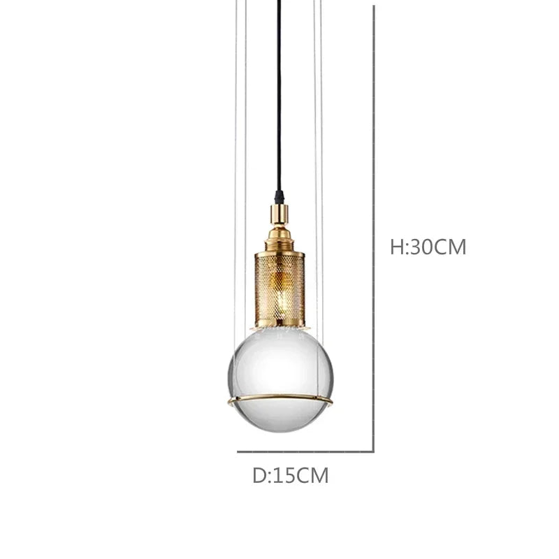 DecorBites™ Crystal Ball LED Pendant Light for Dining Restaurant & Bedroom