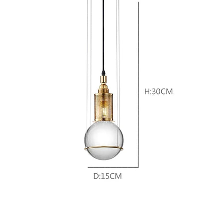 DecorBites™ Crystal Ball LED Pendant Light for Dining Restaurant & Bedroom