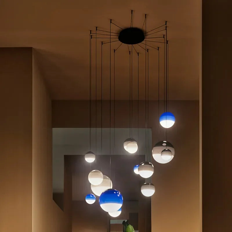 Nordische Minimalistische Farbverlauf-Glas-Kuppel-Hängeleuchten Restaurant Café Kinderzimmer Schaufenster-Dekoration LED-Licht