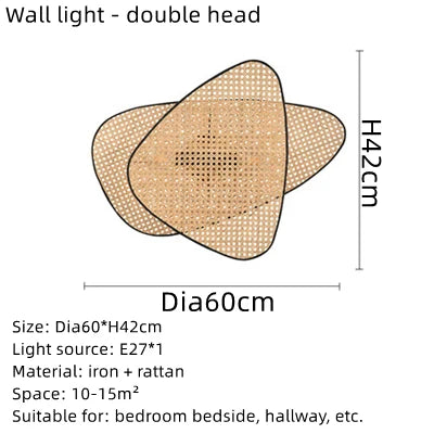 Decorbites™ Handgefertigte Rattan-Kunst-Pendant-Leuchter für modernes Wohnzimmer, Esszimmer, Schlafzimmer.