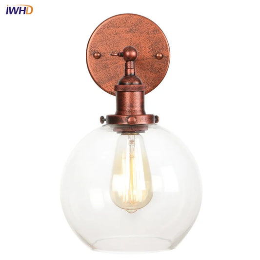 Decorbites™ Glasgloben-LED-Wandleuchte Modern Industrie Rustikal Vintage Nachttischlampe