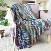 Striped Knit Sofa Blanket