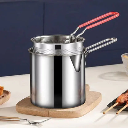 Decorbites™ Fritteuse-Topf mit Sieb, Küchenkochutensil zum Braten von Hähnchen und Pommes frites