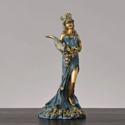 Decorbites™ Griechische Göttin des Reichtums Fortuna Figurine Plouto Glücksstatue Deko-Geschenk