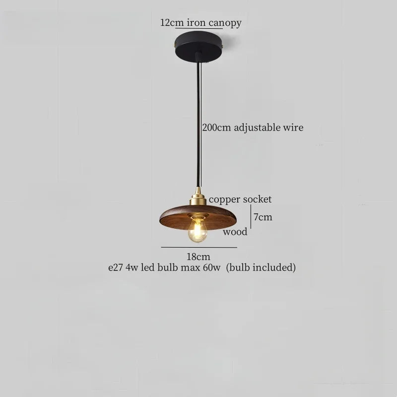 Vintage Wood Pendant Light