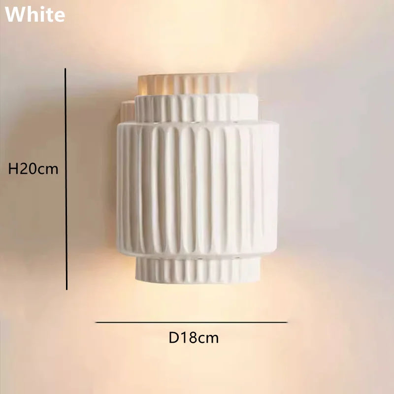 DecorBites™ Cream White Resin LED Wall Lamp for Bedroom, Study, Living Room - Wabi-sabi Decor