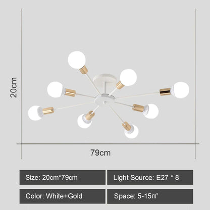 Decorbites™ Schmiedeeisernes Kronleuchter LED-Deckenleuchte Modernes Vintage-Dekor-Beleuchtung