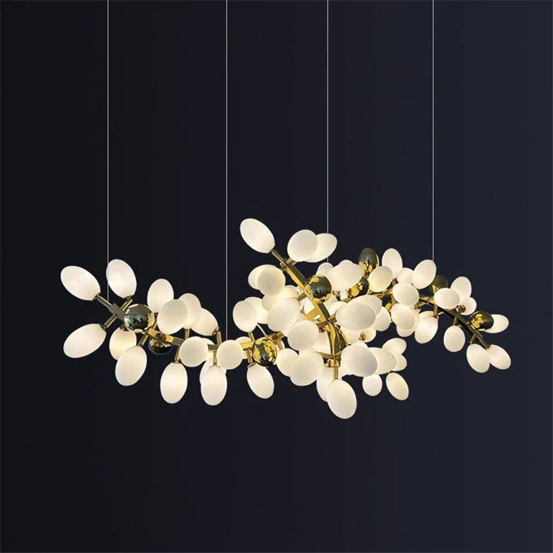 Gold Glass Pendant Chandelier For Kitchen L200cm