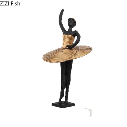 DecorBites™ Golden Ballerina Sculpture Desk Ornament Aesthetic Room Decor Figure