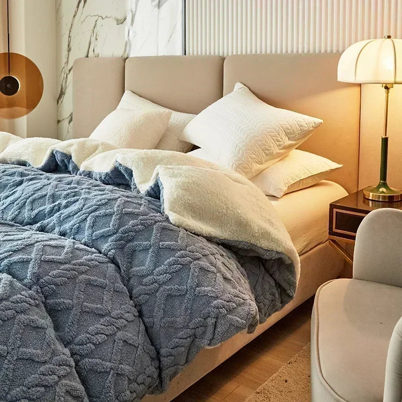 Decorbites™ Kuschelige Kaschmir-Decke-Duvet-Cover - Weiche Warme Fleece-Bettwäsche für Betten