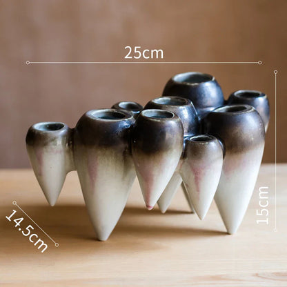 DecorBites™ Abstract Tooth Ceramic Flower Pot Hanging Vase for Artistic Home Decor
