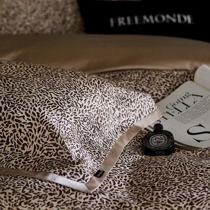 Decorbites™ Leopard Luxus-Bettwäsche-Set: Seidig weiches Lyocell-Baumwoll-Bettbezug-Set, Laken-Set, Kissenbezüge