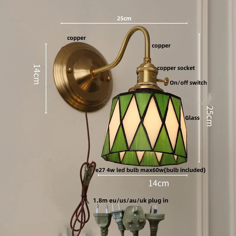 Decorbites™ Würfel-LED-Wandleuchte Wandlampe Wohn- Esszimmer Kupfer Glas Vintage E27 Spiegel-Licht