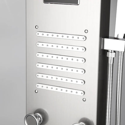 DecorBites™ Dark Grey LED Shower Panel Column with Rainfall Waterfall Spa Jets