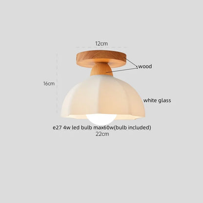 Decorbites™ Baumwoll-Form LED-Deckenleuchte – Creme. Nordischer Stil, Flur Balkon Veranda Licht.