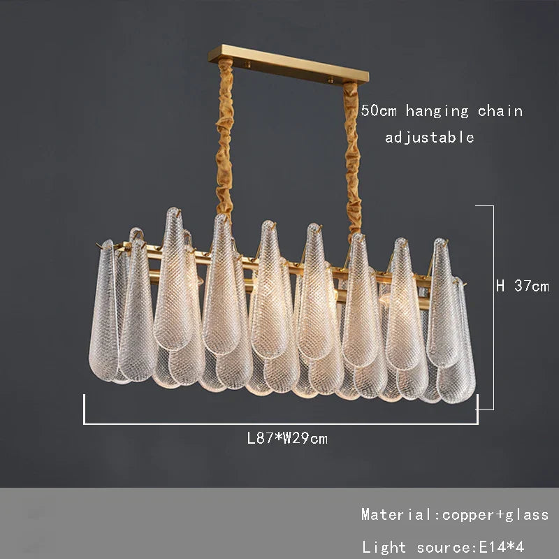 DecorBites™ Elegant Glass Chandelier Lighting for Home Dining Room Decor