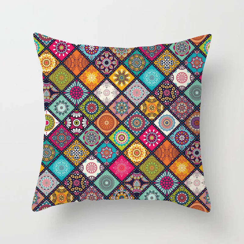 DecorBites™ Geometric Square Pillowcase Ethnic Retro Sofa Pillow Cover 45x45cm Home Decor