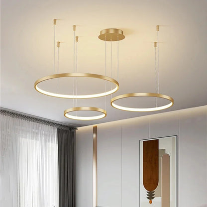DecorBites™ Acrylic LED Ring Pendant Light Modern Minimalist Art Decor Chandelier