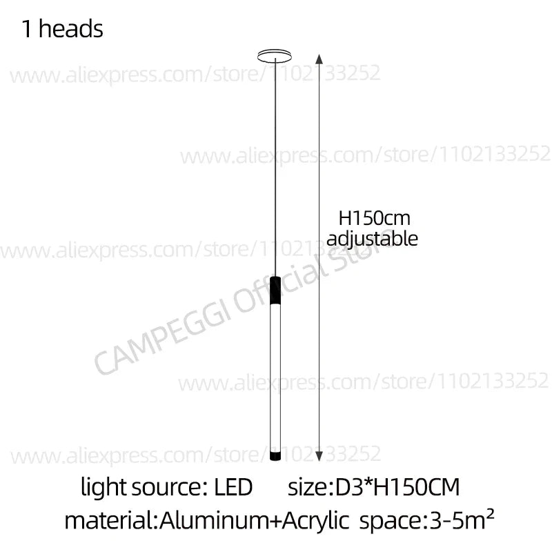 Decorbites™ Goldene Rohr-Leuchter: Moderne Designer-LED-Treppenbeleuchtung für nordisches Loft-Apartment