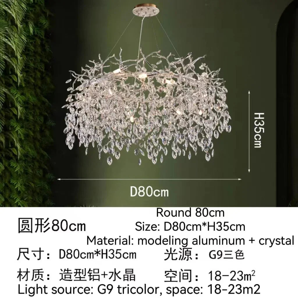 Decorbites™ Golden Crystal Tree Deckenleuchter, Luxuriöse Aluminium-Kunstarmatur