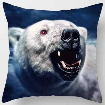 DecorBites™ Animals World Tiger Lion Pillow Case for Cute Home Decor in Sofa Living Room
