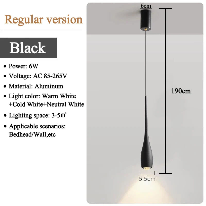 Minimalist Adjustable Touch-Dimming Pendant Light