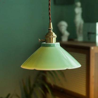 DecorBites™ Cyan Ceramic LED Pendant Light for Loft Cafe Bar Decor