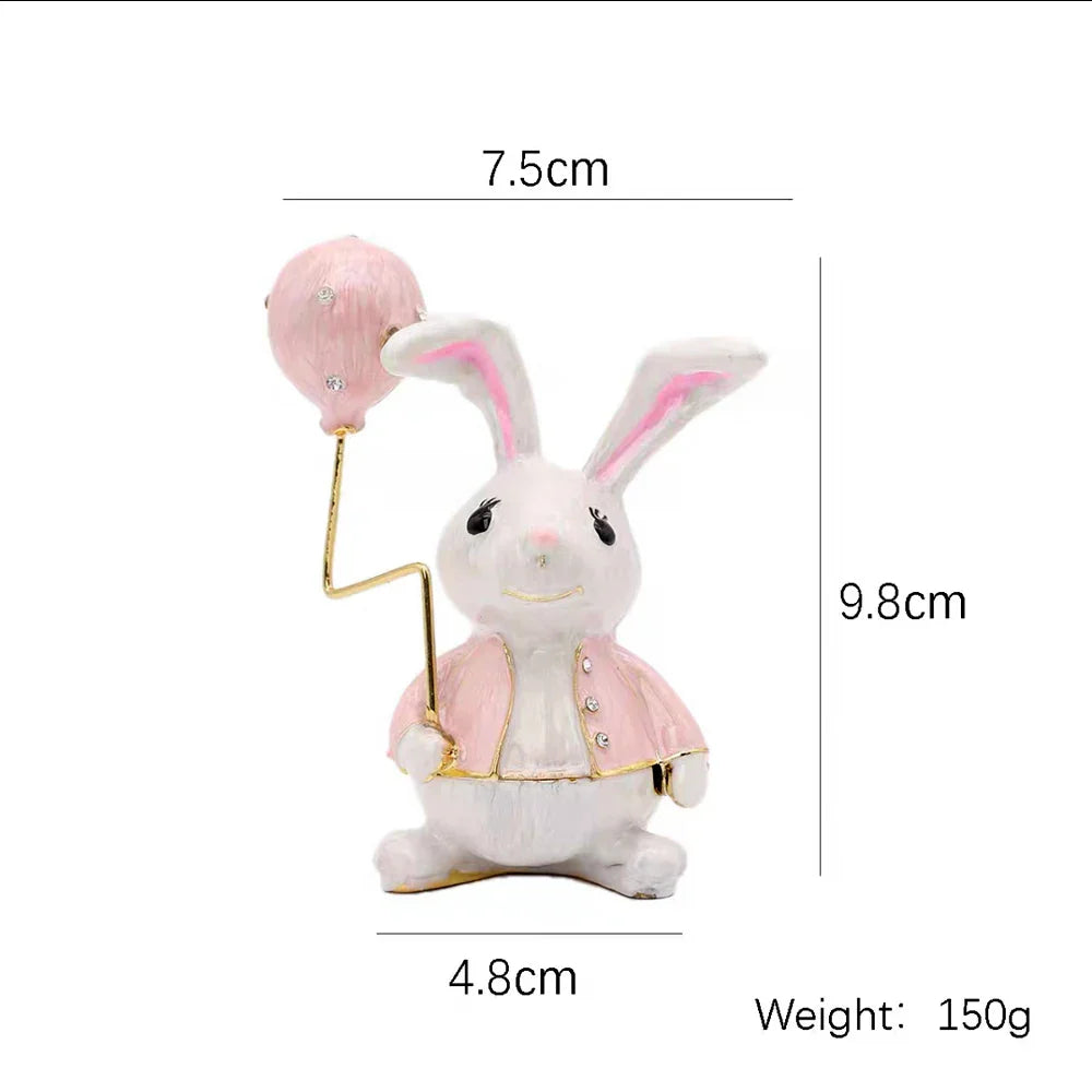 Decorbites™ Kristall-Tierfiguren-Schmuckschatulle Handbemalt Ringhalter Kommoden-Dekoration Hochzeitsgeschenk