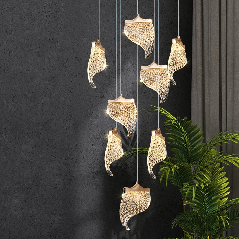 Decorbites™ Elegante Acryl-Kronleuchter für das Wohnzimmer und Esszimmer in einer Duplex-Wohnung