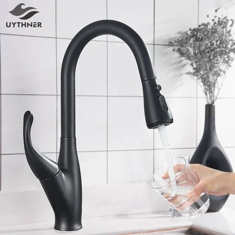 Decorbites™ Küchenarmatur: Chrom/Schwarz Ausziehbarer Mischbatterie mit 2-Funktions-Strahlformer