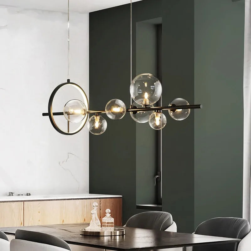 DecorBites™ Glass Ball Pendant Lamps for Dining Room Kitchen Chandelier Lighting