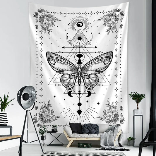 Decorbites™ Geometrisches Schmetterlings-Tapisserie Wandbehang für Boho-Home-Dekoration