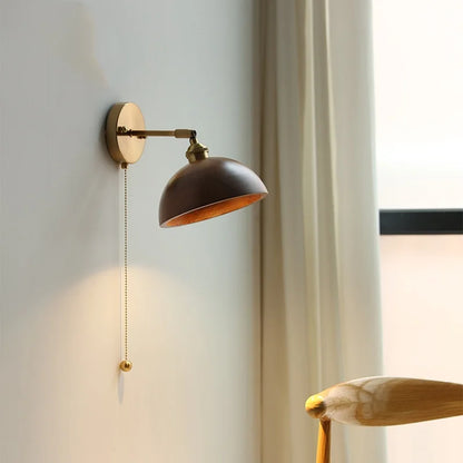 Decorbites™ LED Wandleuchte aus Walnussholz mit Zugschalter Moderner japanischer Stil Spiegelleuchte