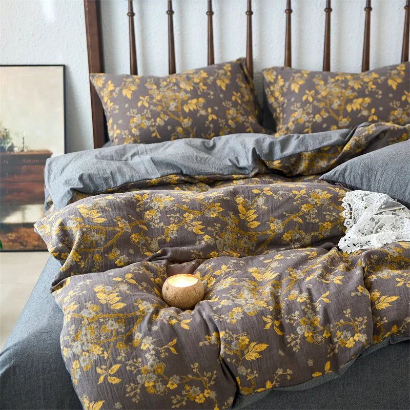 DecorBites™ Cotton Jacquard Bedding Sets Vintage Quilt Set for All Seasons
