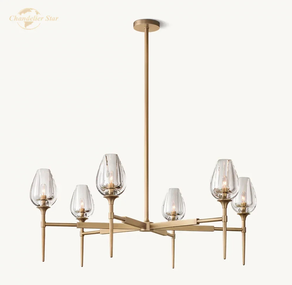 Decorbites™ Kristall-Tulpen-Kronleuchter-Hängeleuchte Wohnzimmer Esszimmer Schlafzimmer Luxus-Glasbeleuchtung