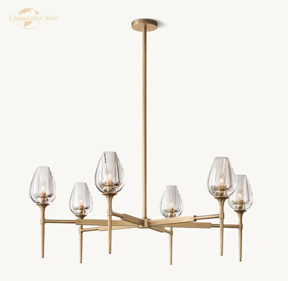 Decorbites™ Kristall-Tulpen-Kronleuchter-Hängeleuchte Wohnzimmer Esszimmer Schlafzimmer Luxus-Glasbeleuchtung