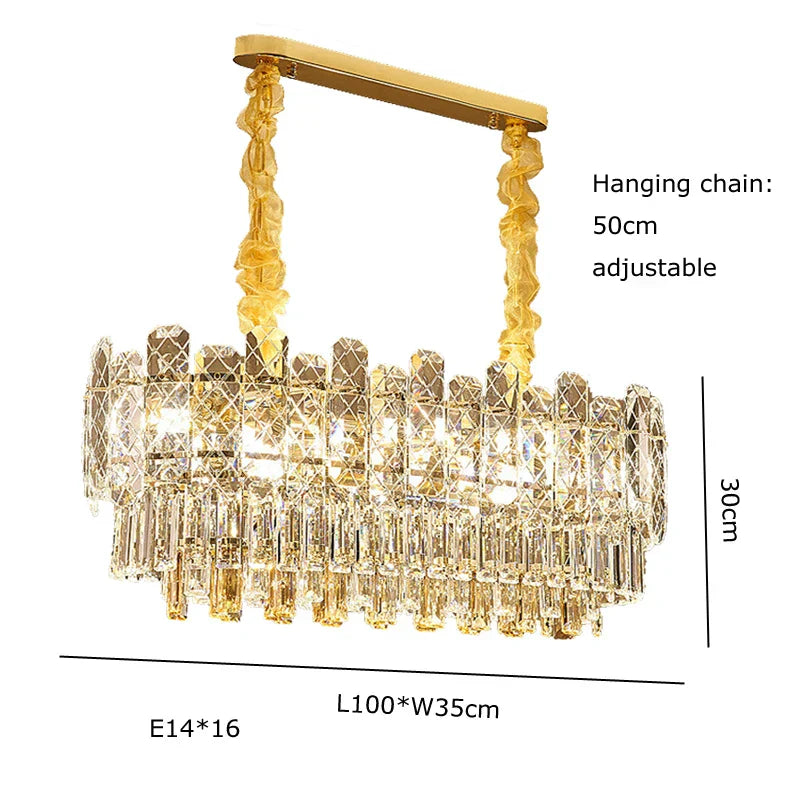 Decorbites™ Gold-Luster-Kronleuchter LED-Kristallleuchte – Postmoderne Luxus-Hängeleuchte