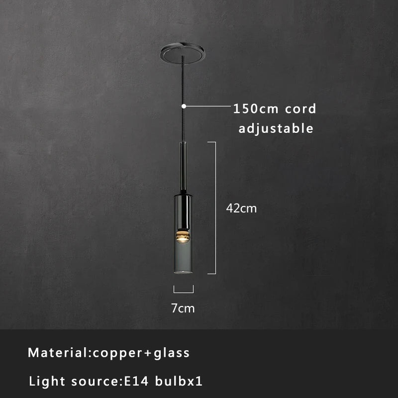 DecorBites™ Crystal Copper Pendant Lights Gold Home Decor Glass Hanging Lamp