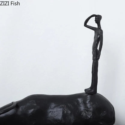 Decorbites™ Harleiter Hirtenjunge Harzfigur Skulptur für moderne Heimdekoration