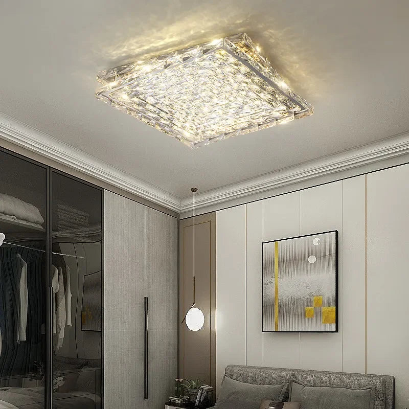 Decorbites™ Kristall-LED-Deckenleuchte | Farbwechselbar Quadratisch Silber | Rechteckig Chrom Edelstahl