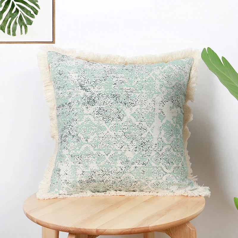 DecorBites™ Cotton Crochet Tassel Cushion Cover for Sofa Lumbar Backrest Home Decor