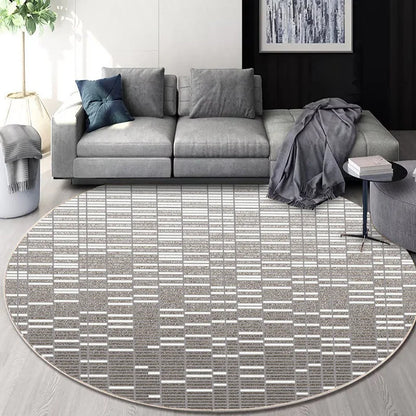 Decorbites™ Rundes Geometrisches Kaschmir-Bodenmatte für das Wohnzimmer, Fleckenresistent & Leicht zu Reinigen