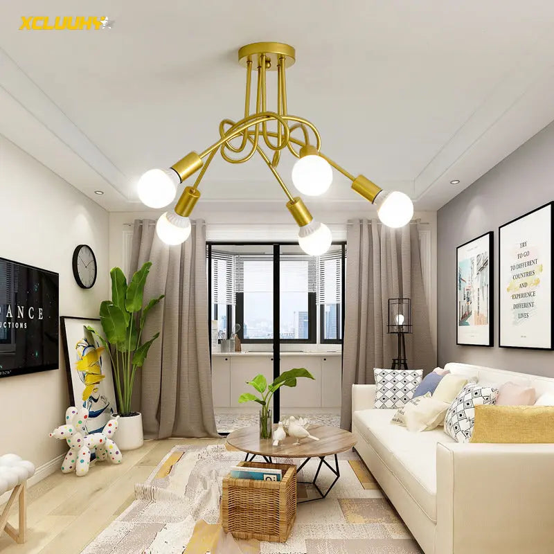 Gold Black Sputnik Chandelier