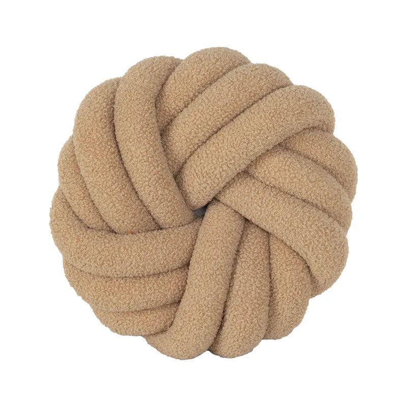 DecorBites™ Knotted Ball Grey Throw Pillow for Bed Couch Living Room