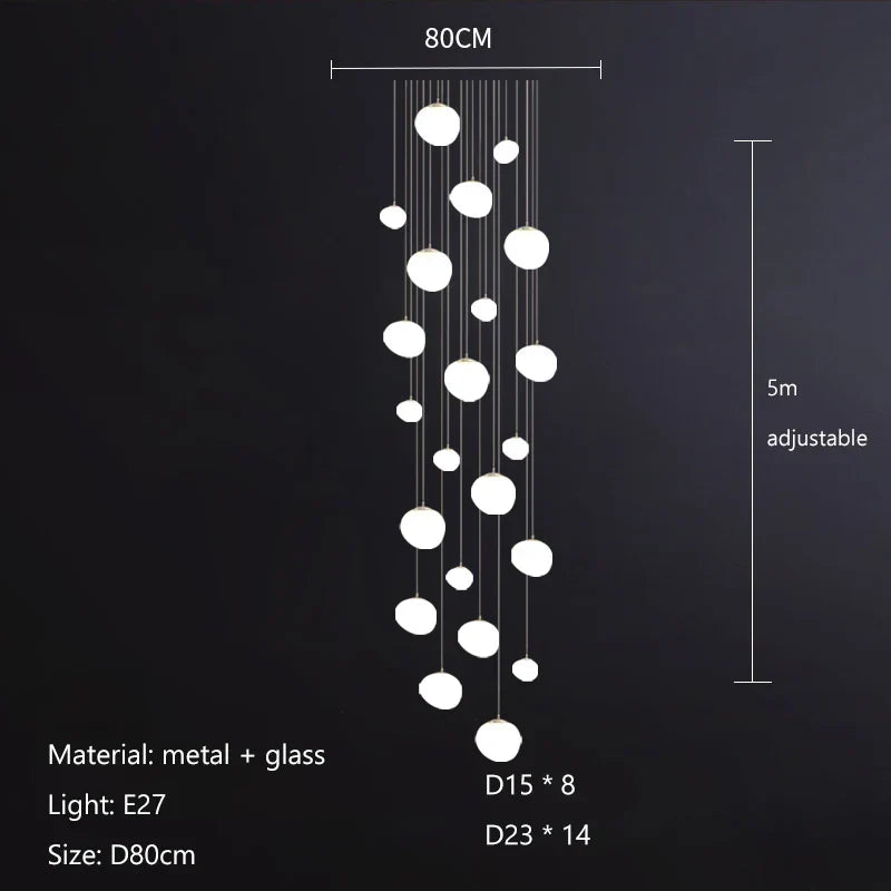 Decorbites™ Pflasterstein-Glas-LED-Hängeleuchten für Villa Hotel Loft Treppenlampe